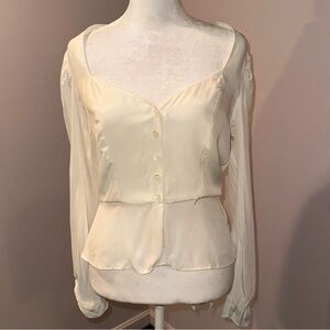 Frame Silk Button-Up Blouse